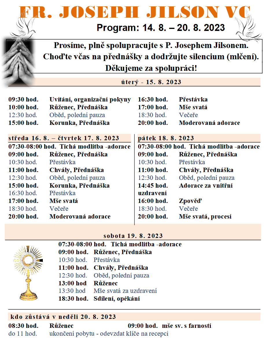 Program exercicií s Josephem Jilsonem - mladé rodiny